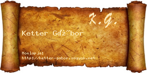 Ketter Gábor névjegykártya