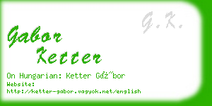 gabor ketter business card